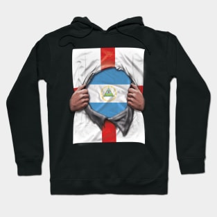 Nicaragua Flag English Flag Ripped - Gift for Nicaraguan From Nicaragua Hoodie